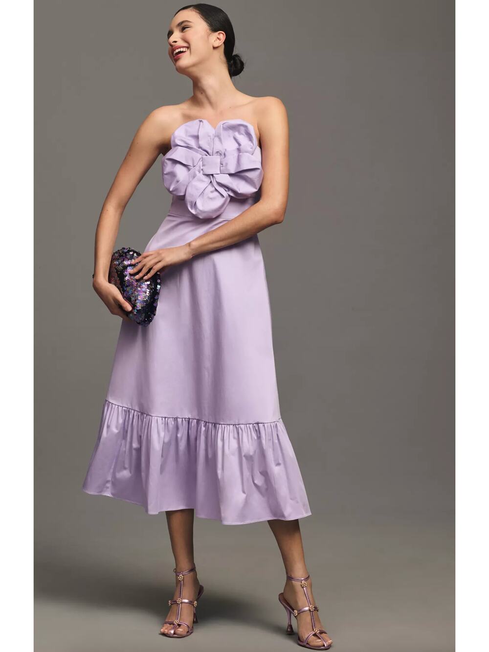 NWT Anthropologie Hutch Strapless 3D Floral Maxi Dress XL Petite